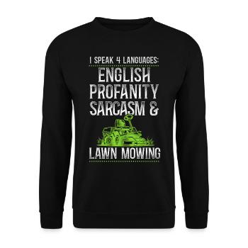 Lawn Mower Mowing Dad Father - Unisex Pullover - Schwarz - Vorne - Alina (178cm) & Michal (187cm)
