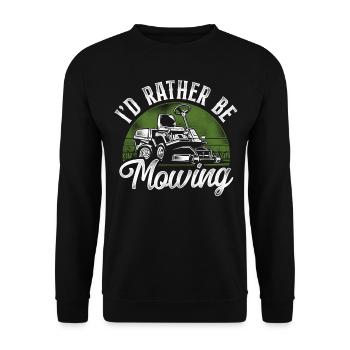Lawn Mower Mowing Dad Father - Unisex Pullover - Schwarz - Vorne - Alina (178cm) & Michal (187cm)