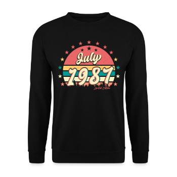 1987 juillet meilleure idée cadeau - Sweat-shirt Unisexe - noir - Devant - Alina (178cm) & Michal (187cm)