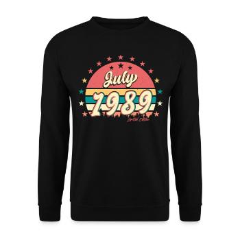 Année de construction 1989 en juillet - Sweat-shirt Unisexe - noir - Devant - Alina (178cm) & Michal (187cm)
