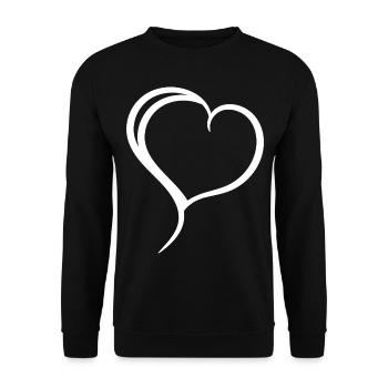 Coeur blanc uni - Sweat-shirt Unisexe - noir - Devant - Alina (178cm) & Michal (187cm)