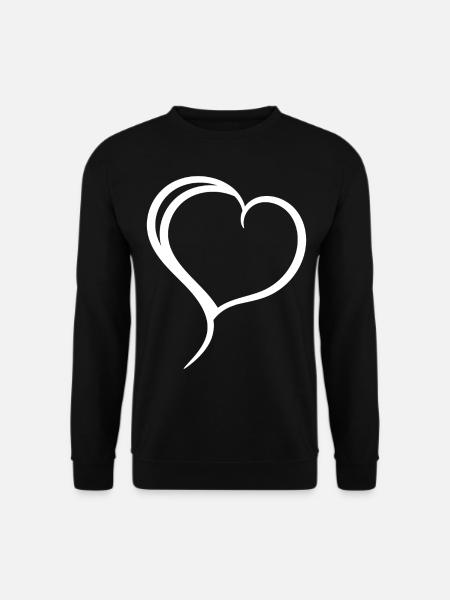 Plain White Heart - Unisex Sweatshirt - black