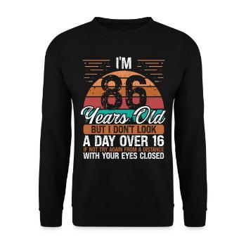 86 Jour d’anniversaire plus de 16 Vintage 86 ans - Sweat-shirt Unisexe - noir - Devant - Alina (178cm) & Michal (187cm)
