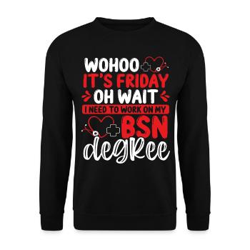 BSN Nurse Science of Nursing Funny Nurse School - Unisex Sweatshirt - black - Front - Alina (178cm) & Michal (187cm)