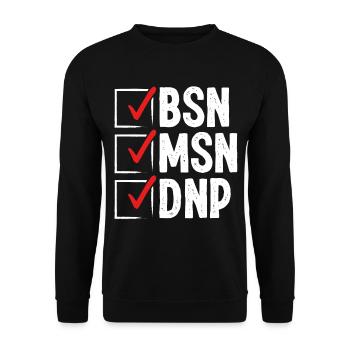 DNP Doctor MSN BSN DNP Nurse DNP Degree - Unisex Sweatshirt - black - Front - Alina (178cm) & Michal (187cm)