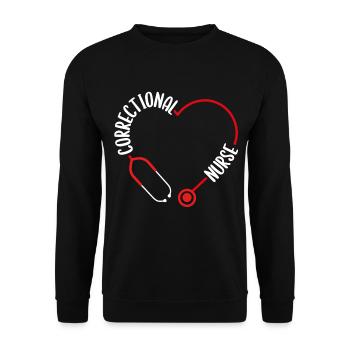 Infirmière correctionnelle Stéthoscope Infirmières Infirmières Infirmières - Sweat-shirt Unisexe - noir - Devant - Alina (178cm) & Michal (187cm)