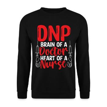 DNP Docteur Cerveau d’un Docteur Cœur d’une Infirmière - Sweat-shirt Unisexe - noir - Devant - Alina (178cm) & Michal (187cm)