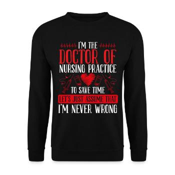 DNP Doctor Graduation DNP Nurse Degree Nursing - Unisex Sweatshirt - black - Front - Alina (178cm) & Michal (187cm)