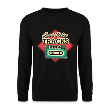 Grands titres rétro 2014 Cassette Vintage - Sweat-shirt Unisexe - noir - Devant - Alina (178cm) & Michal (187cm)