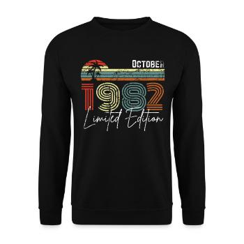 40 ans Octobre 1982 Vintage Édition Limitée - Sweat-shirt Unisexe - noir - Devant - Alina (178cm) & Michal (187cm)