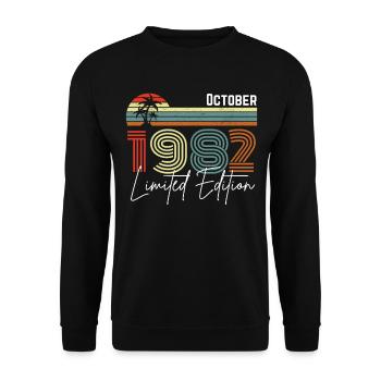 40 ans Octobre 1982 Vintage Édition Limitée - Sweat-shirt Unisexe - noir - Devant - Alina (178cm) & Michal (187cm)