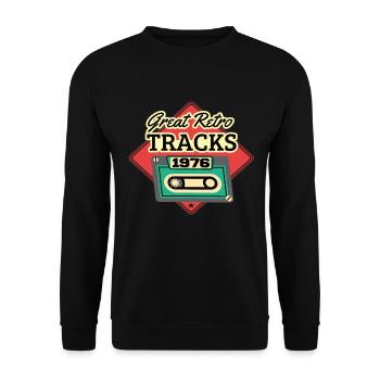 Great Retro Tracks 1976 Kassette Vintage - Unisex Pullover - Schwarz - Vorne - Alina (178cm) & Michal (187cm)