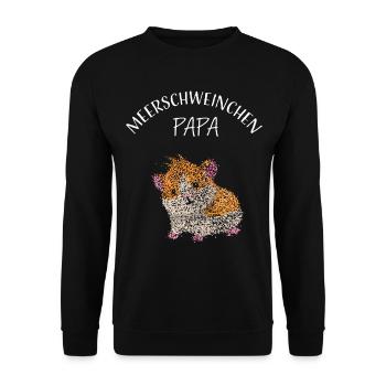 Meerschweinchen Meerschwein Papa Vater - Unisex Pullover - Schwarz - Vorne - Alina (178cm) & Michal (187cm)