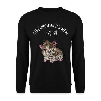 Meerschweinchen Papa Vater Nagetiere - Unisex Pullover - Schwarz - Vorne - Alina (178cm) & Michal (187cm)
