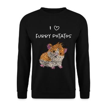 Cochon d’Inde cochon d’Inde de pomme de terre à fourrure - Sweat-shirt Unisexe - noir - Devant - Alina (178cm) & Michal (187cm)