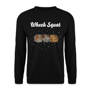 Wheek Squat Cochon d’Inde Cochon d’Inde - Sweat-shirt Unisexe - noir - Devant - Alina (178cm) & Michal (187cm)
