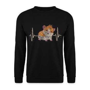 Guinea Pig Guinea Pig Heartbeat - Unisex Sweatshirt - black - Front - Alina (178cm) & Michal (187cm)
