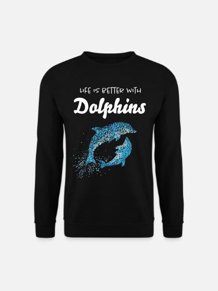 Delfine Tümmler Ozean Delfinliebhaber - Unisex Pullover - Schwarz