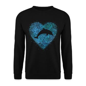 Dolphin bottlenose dolphin lover swimming - Unisex Sweatshirt - black - Front - Alina (178cm) & Michal (187cm)