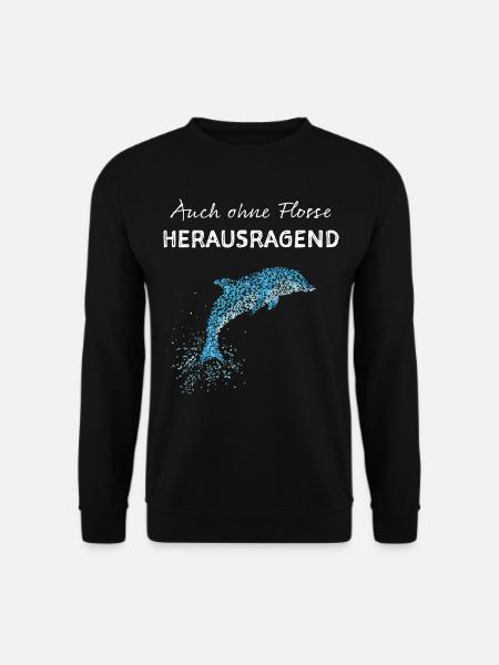 Delfin Delfine Tümmler Delfinschwimmen - Unisex Pullover - Schwarz