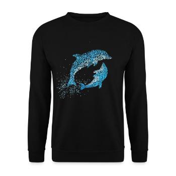Dolphins Bottlenose dolphins Dolphin lovers Whale - Unisex Sweatshirt - black - Front - Alina (178cm) & Michal (187cm)