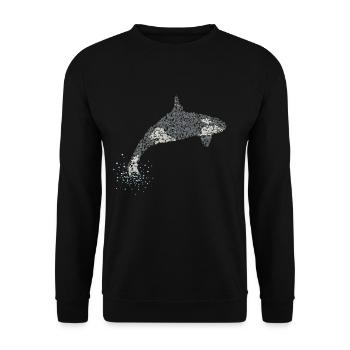 Orka Orca Killerwal Mörderwal Wale - Unisex Pullover - Schwarz - Vorne - Alina (178cm) & Michal (187cm)