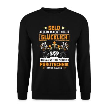Pyrotechnik Kaufen Silvester - Unisex Pullover - Schwarz - Vorne - Alina (178cm) & Michal (187cm)