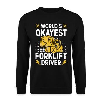Conducteur de chariot élévateur - Conducteur de chariot élévateur - Sweat-shirt Unisexe - noir - Devant - Alina (178cm) & Michal (187cm)