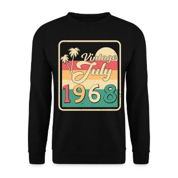 Juli 1968 Retro - Unisex Pullover - Schwarz - Vorne - Alina (178cm) & Michal (187cm)