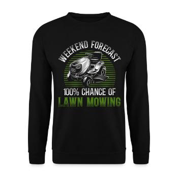 Lawn Mower Mowing Dad Father - Unisex Pullover - Schwarz - Vorne - Alina (178cm) & Michal (187cm)