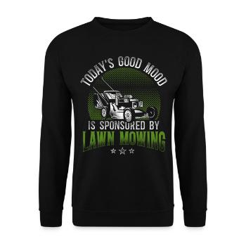 Lawn Mower Mowing Dad Father - Unisex Sweatshirt - black - Front - Alina (178cm) & Michal (187cm)