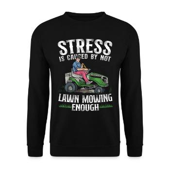 Lawn Mower Mowing Dad Father - Unisex Pullover - Schwarz - Vorne - Alina (178cm) & Michal (187cm)