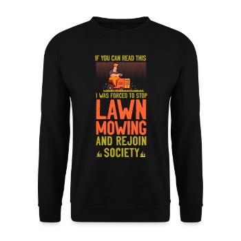 Lawn Mower Mowing Dad Father - Unisex Sweatshirt - black - Front - Alina (178cm) & Michal (187cm)