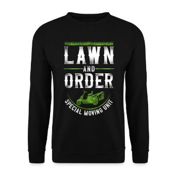 Lawn Mower Mowing Dad Father - Unisex Pullover - Schwarz - Vorne - Alina (178cm) & Michal (187cm)