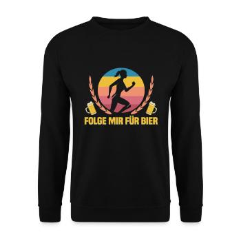 Laufen Marathon Läuferin Laufsport - Unisex Pullover - Schwarz - Vorne - Alina (178cm) & Michal (187cm)