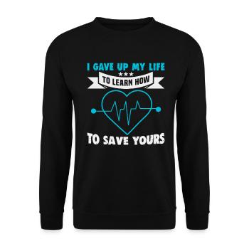 Infirmière J’ai abandonné mon infirmière de vie - Sweat-shirt Unisexe - noir - Devant - Alina (178cm) & Michal (187cm)
