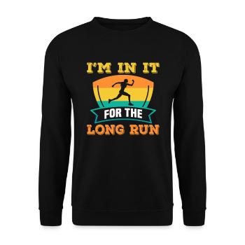 Running Marathon Runner Running - Unisex Sweatshirt - black - Front - Alina (178cm) & Michal (187cm)