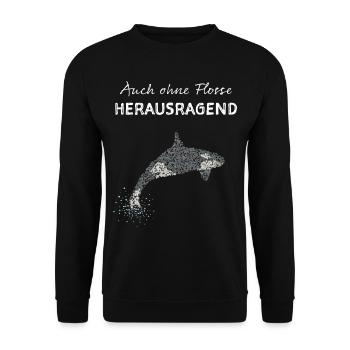 Orka Killerwal Mörderwal Schwertwal - Unisex Pullover - Schwarz - Vorne - Alina (178cm) & Michal (187cm)