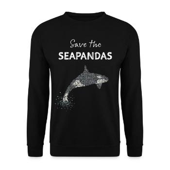 Orka Killer Whale Killer Whale Killer Whale - Unisex Sweatshirt - black - Front - Alina (178cm) & Michal (187cm)