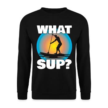Sup Stand Up Paddle Design Sup Board Paddeln - Unisex Sweatshirt - black - Front - Alina (178cm) & Michal (187cm)