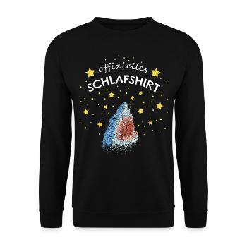 Offizielles Schlafshirt Weisser Hai Haie - Unisex Pullover - Schwarz - Vorne - Alina (178cm) & Michal (187cm)