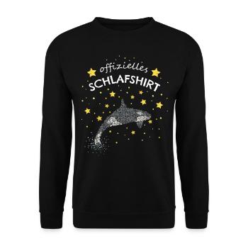 Offizielles Schlafshirt Orka Killerwal - Unisex Pullover - Schwarz - Vorne - Alina (178cm) & Michal (187cm)