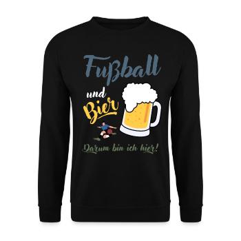 Fußball Bier Fußballspieler Fußballverein Geschenk - Unisex Pullover - Schwarz - Vorne - Alina (178cm) & Michal (187cm)