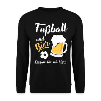 Fußball Bier Fußballspieler Fußballverein Geschenk - Unisex Pullover - Schwarz - Vorne - Alina (178cm) & Michal (187cm)