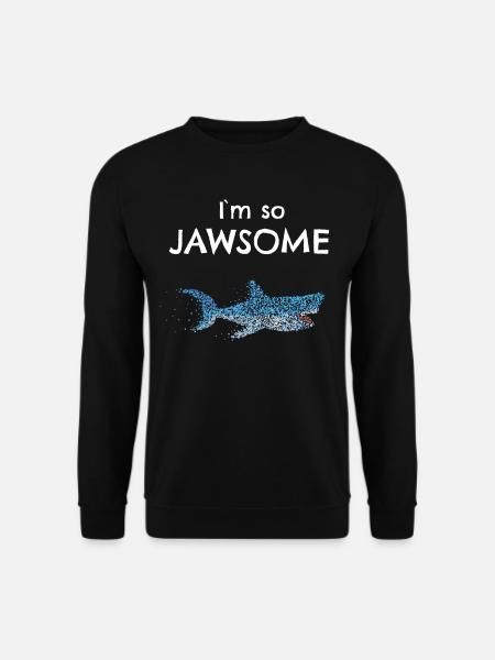 Jawsome Grosser Weisser Hai Haifisch - Unisex Pullover - Schwarz