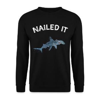Nailed It Hammerhai Hai Hailiebhaber - Unisex Pullover - Schwarz - Vorne - Alina (178cm) & Michal (187cm)