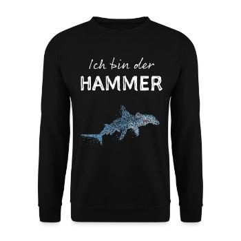 Hammerhai Hai Haie Hailiebhaber Haifisch - Unisex Pullover - Schwarz - Vorne - Alina (178cm) & Michal (187cm)