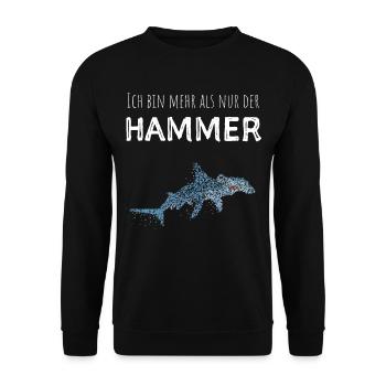 Hammerhai Hai Haie Haifisch Hailiebhaber - Unisex Pullover - Schwarz - Vorne - Alina (178cm) & Michal (187cm)