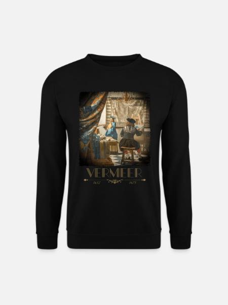 Jan Vermeer Die Malkunst Gemälde Coole Kunst - Unisex Pullover - Schwarz
