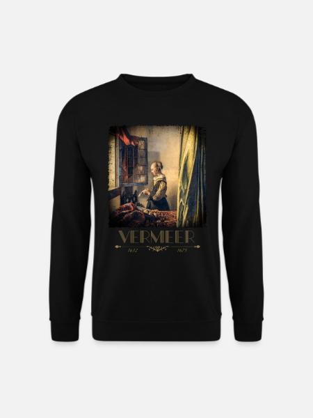 Jan vermeer Briefleserin Gemälde Coole Kunst - Unisex Pullover - Schwarz